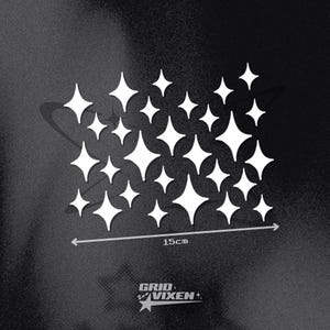 Sparkle Star Car Decals: 28-Piece Sticker Sheet for Customization
