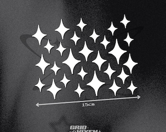 Calcomanías para autos Sparkle Star: Hoja de 28 pegatinas para personalizar