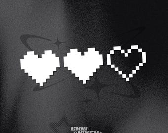 Pixel Gamer Herzen Vinyl Aufkleber | 15cm | Zustand Autoaufkleber | Nettes Geschenk für Fahrer