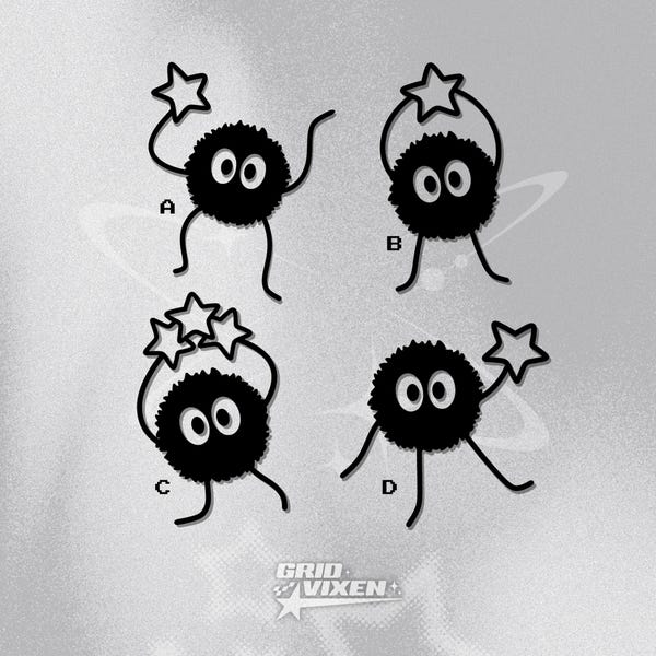 Soot Sprites Inspired Vinyl Decal Set | Ghibli Anime Fuelled by Soot Sprites Bumper Sticker | Approx 8cm