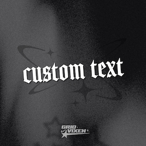 Gothic Custom Text Vinyl Decal | Witchy Font Bumper Sticker | 10cm, 15cm, 20cm, 30cm | Choose Your Text + Size | Read Description