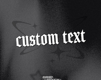 Gothic Custom Text Vinyl Decal | Witchy Font Bumper Sticker | 10cm, 15cm, 20cm, 30cm | Choose Your Text + Size | Read Description