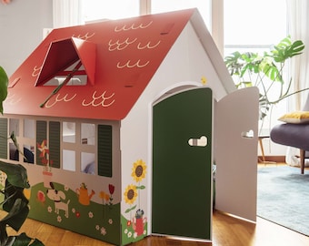 Spielhaus XXL mit Motiv | Pappspielzeug Spielzeug Kinder Junge Mädchen Papphaus Pappspielhaus Kinderzimmer Indoor