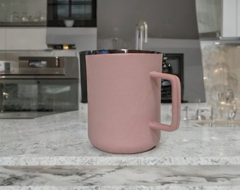 Handmade Blush Pink Large Coffee Mug, Microwave Safe, Hand Crafted Porcelain Mug, Coffee Cup Artistic, Valentine's Day Mug, 12 Oz or 350 ml