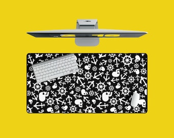Tapis de bureau - Motifs d'ancre, de gouvernail et de crâne