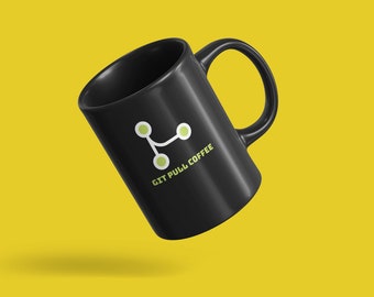 Git Pull Coffee - Black Mug - Ontwikkelaar / Programmeur / Coder / Software Engineer Mok
