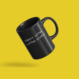 Importar café - Python Developer - Black Mug - Desarrollador / Programador / Coder / Ingeniero de Software Taza