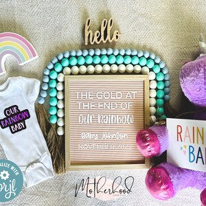 Digital Pregnancy Announcement + Social Media + Rainbow Baby + Digital Baby Announcement + Pregnancy Reveal + Letter Board Baby