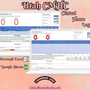 Utah CMHC, Clinical Hours Tracker, Supervision Log for Licensed Associate Clinical Mental Health Counselor - Counseling Graduation Gift
