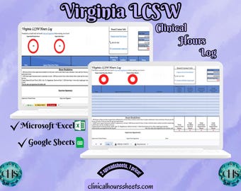 Virginia, LCSW Stunden Tracker, Log für die Klinische Aufsicht für Master Sozialarbeiter - MSW Studenten oder MSW Abschlussgeschenk