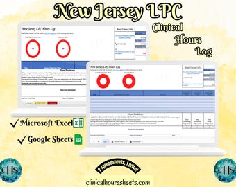 New Jersey LPC, Clinical Hours Tracker, Supervision Log for Licensed Associate Counselor - Counseling Graduation Gift