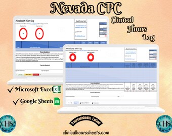 Nevada CPC, Rastreador de Horas Clínicas, Registro de Supervisão para Conselheiro Profissional Licenciado - Presente de Formatura em Aconselhamento