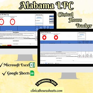 Alabama LPC, Clinical Hours Tracker, Supervision Log for Associate Licensed Counselor - Counseling Graduation Gift
