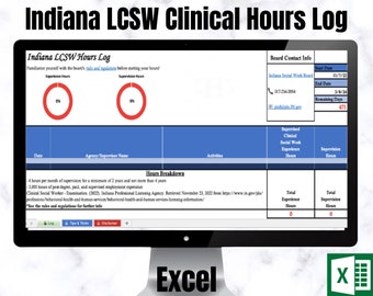 gift ideas for dissertation supervisor Clinical hours log, lcsw hour tracker, clinical supervision organization, social work goals, msw graduation gift, therapist forms, excel, IN