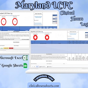 Maryland LCPC, Clinical Hours Tracker, Supervision Log for Licensed Graduate Professional Counselor - Counseling Graduation Gift