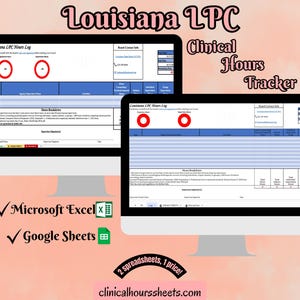 Louisiana LPC, Clinical Hours Tracker, Supervision Log for Provisional Licensed Professional Counselor - Counseling Graduation Gift