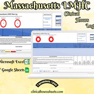 Massachusetts LMHC, Clinical Hours Tracker, Supervision Log for Associate Licensed Counselor - Counseling Graduation Gift