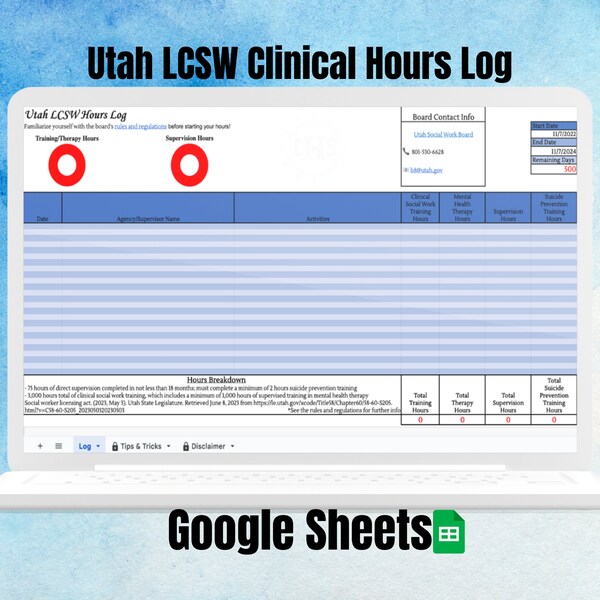 Tracking Lcsw Hours Etsy