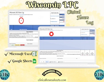 Wisconsin LPC, Clinical Hours Tracker, Supervision Log for Licensed Professional Counselor Trainee - Counseling Graduation Gift