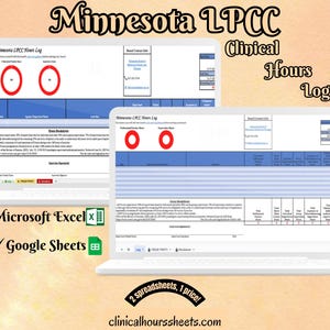 Minnesota LPCC, Clinical Hours Tracker, Supervision Log for Licensed Professional Counselor - Counseling Graduation Gift