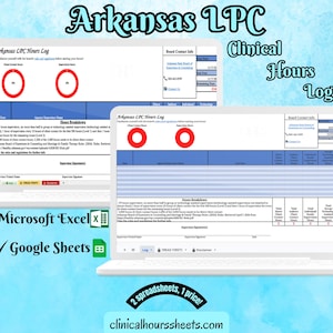 Arkansas LPC, Clinical Hours Tracker, Supervision Log for Licensed Associate Counselor - Counseling Graduation Gift