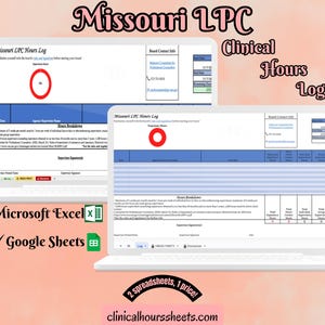 Missouri LPC, Clinical Hours Tracker, Supervision Log for Provisional Licensed Professional Counselor - Counseling Graduation Gift