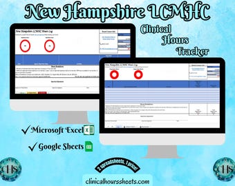LCMHC de New Hampshire, Rastreador de Horas Clínicas, Registro de Supervisão para Conselheiro Associado Licenciado - Presente de Formatura em Aconselhamento