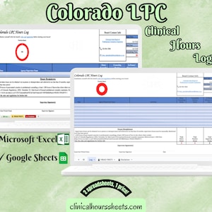Colorado LPC, Clinical Hours Tracker, Supervision Log for Licensed Professional Counselor Candidate - Counseling Graduation Gift