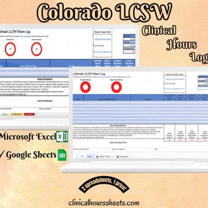 Colorado, Registro de horas de LCSW, Formulario de supervisión clínica para trabajadores sociales con maestría - Estudiante de MSW o regalo de graduación de MSW