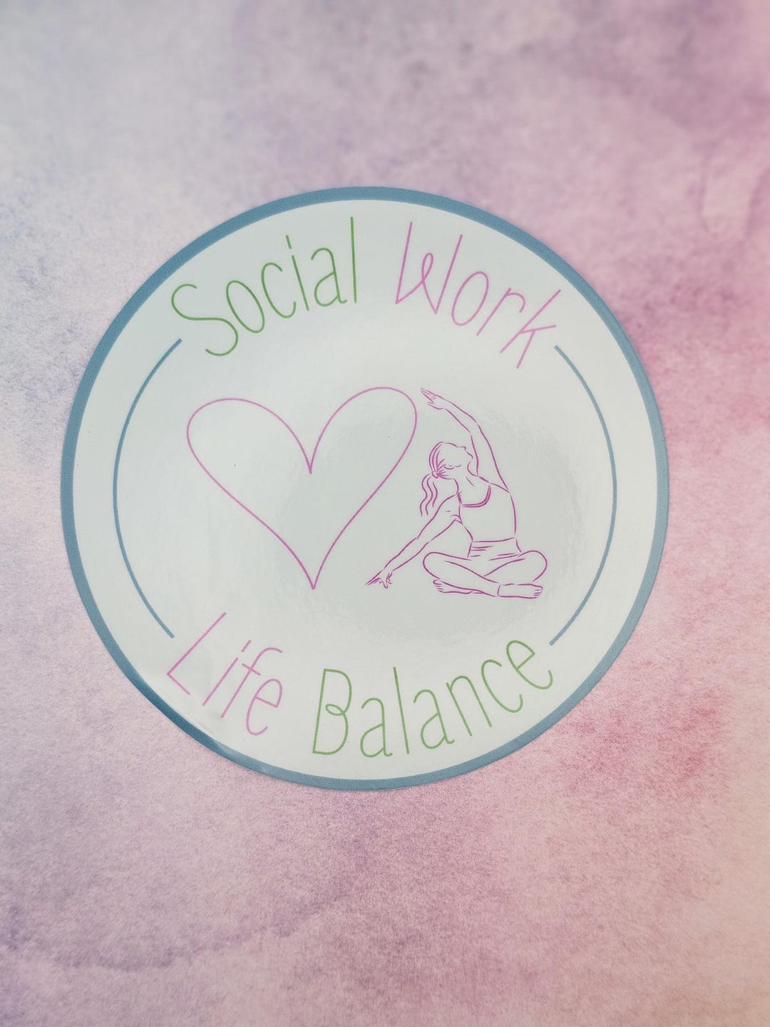 Social Worker Work Life Balance Stickers for Laptop, Yoga Lover ...