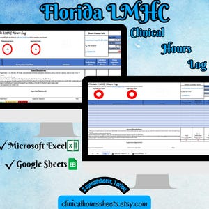 Florida LMHC, Tracker delle ore cliniche, Registro di supervisione per tirocinanti in consulenza per la salute mentale - Regalo di laurea in consulenza
