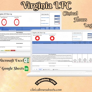 Virginia LPC, Clinical Hours Tracker, Supervision Log for Licensed Professional Counselor Resident - Counseling Graduation Gift