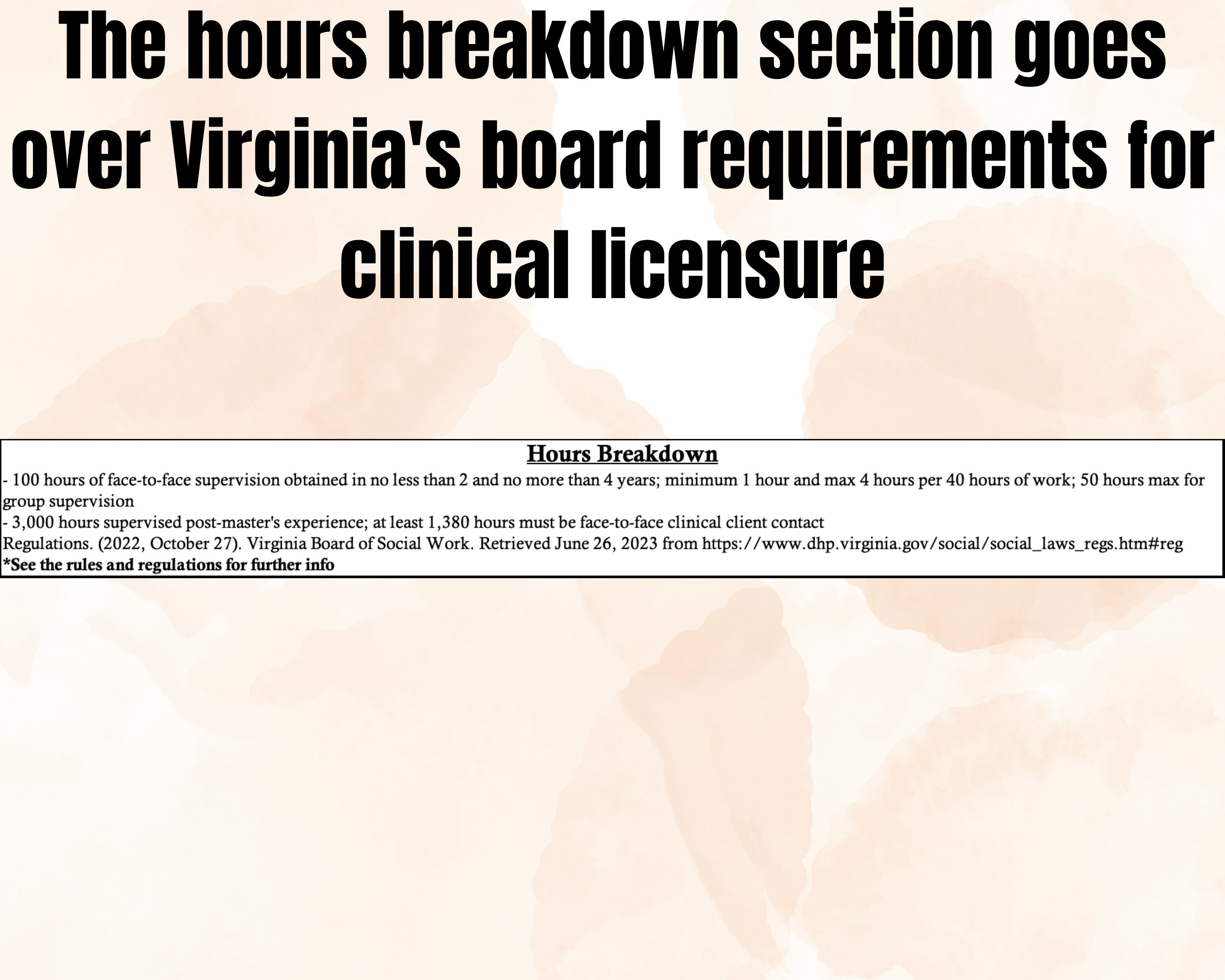 Virginia, LCSW Hour Tracker, Clinical Hours Log, Clinical Supervision