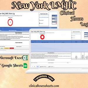 New York LMHC, Clinical Hours Tracker, Supervision Log for Limited Permit Licensed Mental Health Counselor - Counseling Graduation Gift