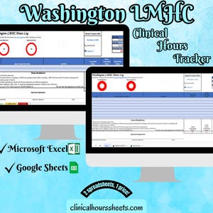 Washington LMHC, Registro delle ore cliniche, Registro di supervisione per consulente associato autorizzato per la salute mentale - Regalo di laurea in consulenza