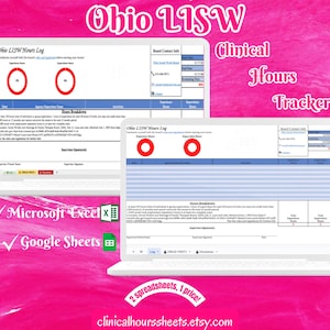 Ohio LISW, Clinical Hours Tracker, Supervision Log for Master Social Worker - MSW Student or MSW Graduation Gift