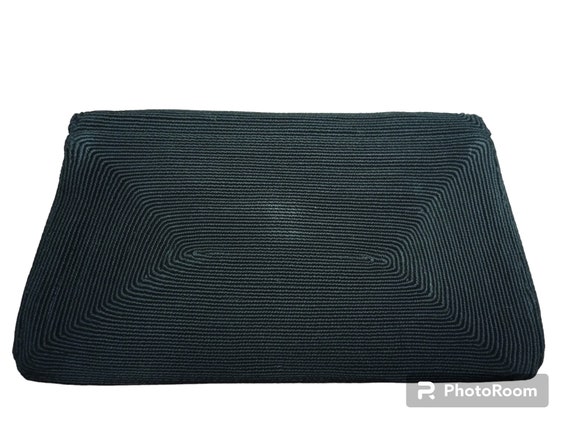 1940's Genuine Black Corde Clutch Purse - image 2