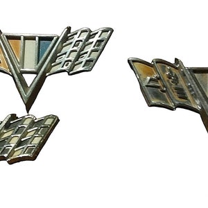 Set of 3, 64-67 Chevrolet Fender Flag Emblem Impala Nova Camero Malibu 3840318