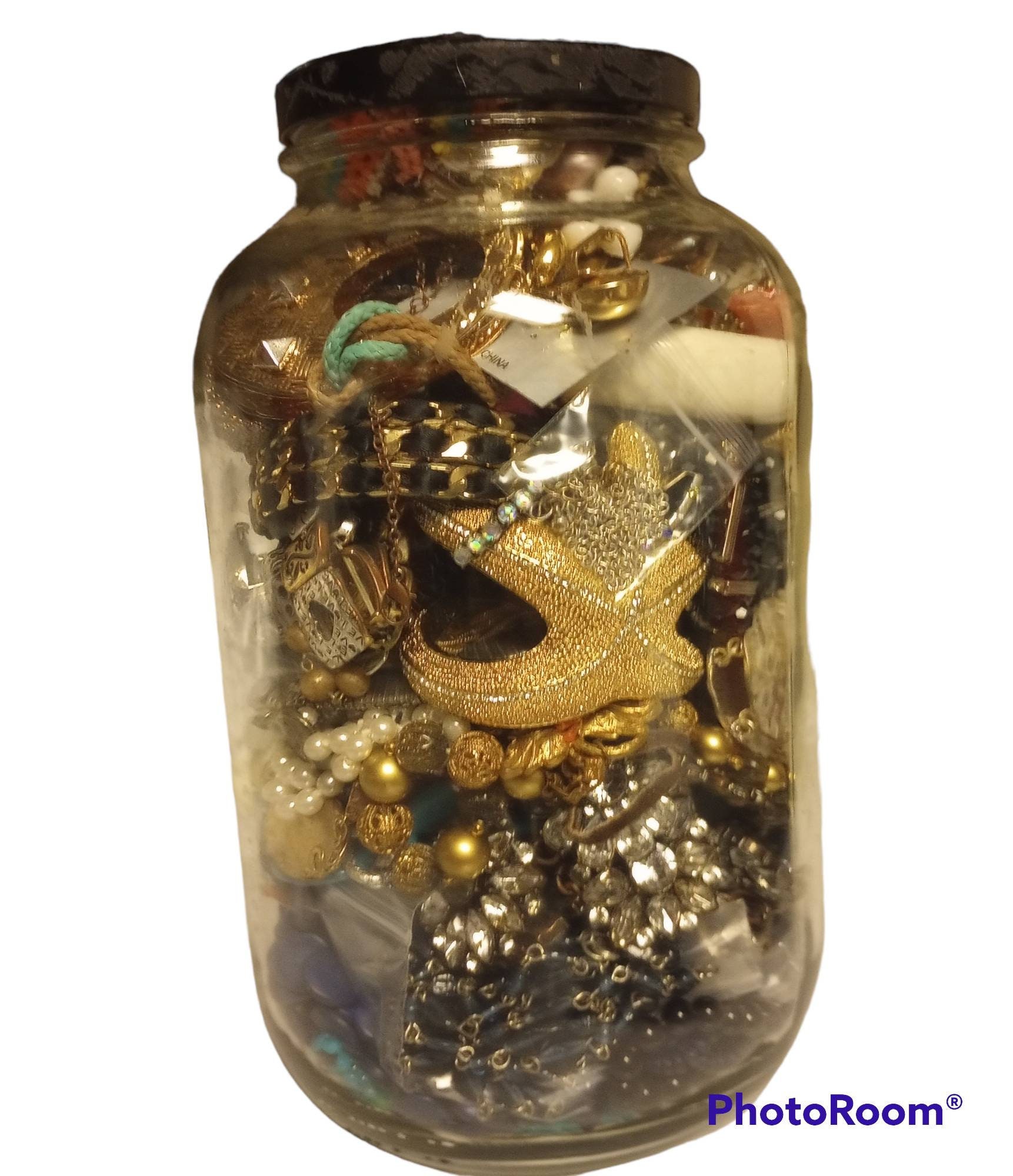 One Gallon Glass Jar Full of Vintage Costume Jewelry Etsy