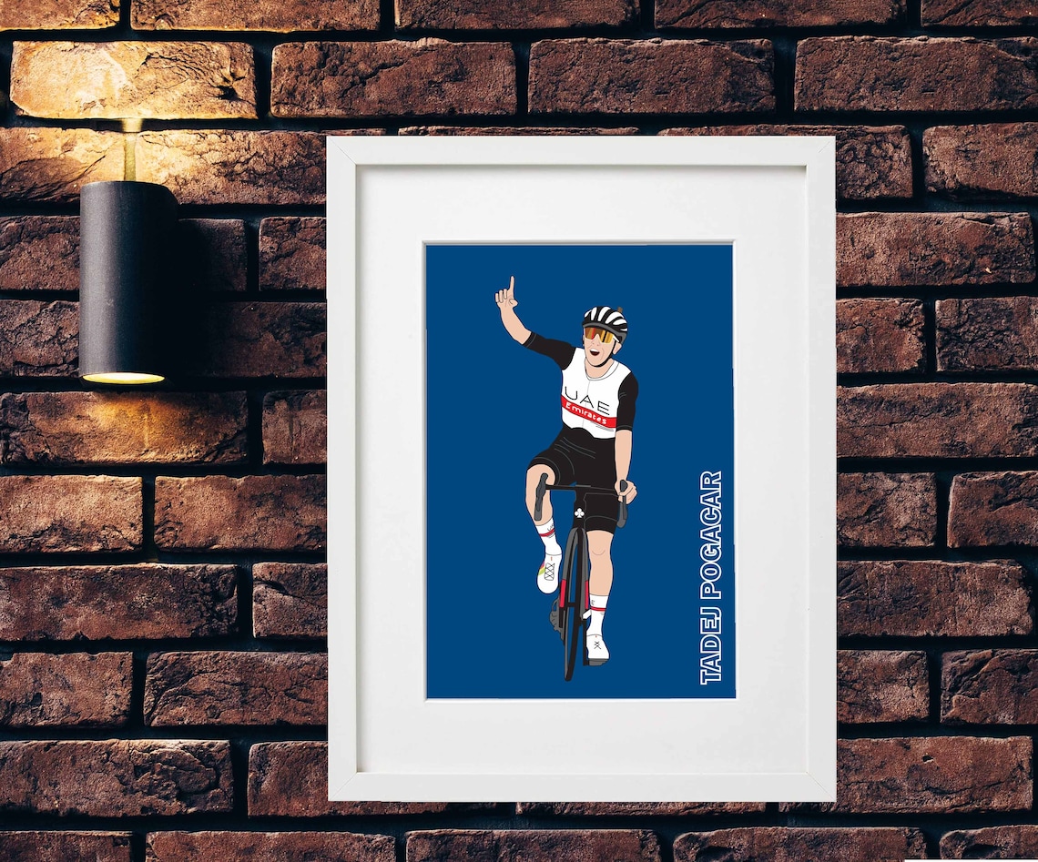 Tadej Pogacar Celebration Inspirational Cycling Poster/print