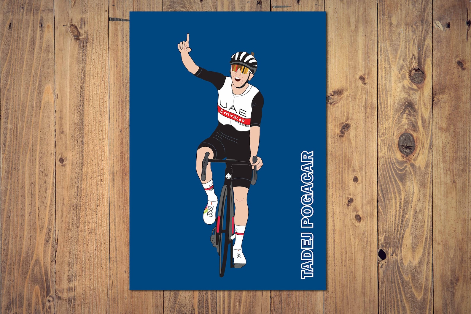 Tadej Pogacar Celebration Inspirational Cycling Poster/print