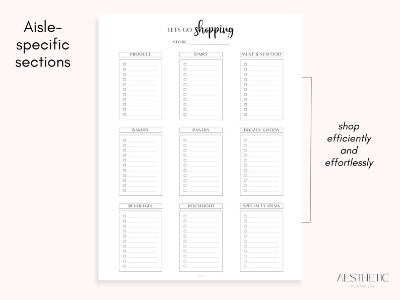 Printable Grocery Shopping Checklist, Printable Household Shopping ...