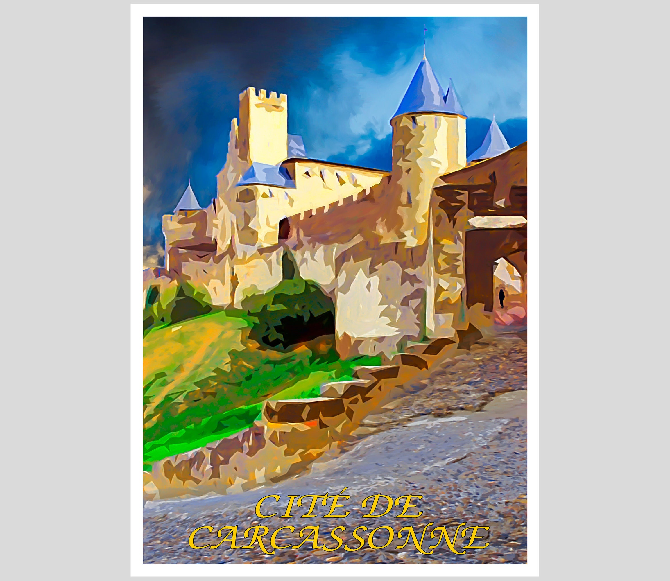 Poster Cité de Carcassonne Aude en Occitanie