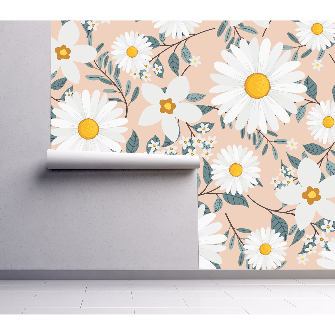Daisy Wallpaper Peel and Stick Wallpaper Removable Wall - Etsy