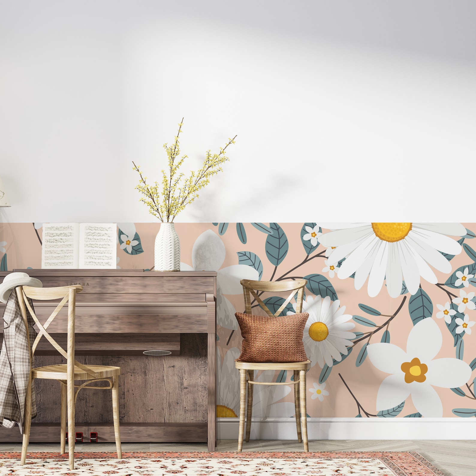 Daisy Wallpaper Peel and Stick Wallpaper Removable Wall - Etsy