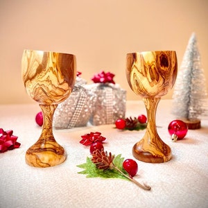 Wooden Goblet / Olive Wood Hand Made Goblet / Christmas Gift / Wine Glass