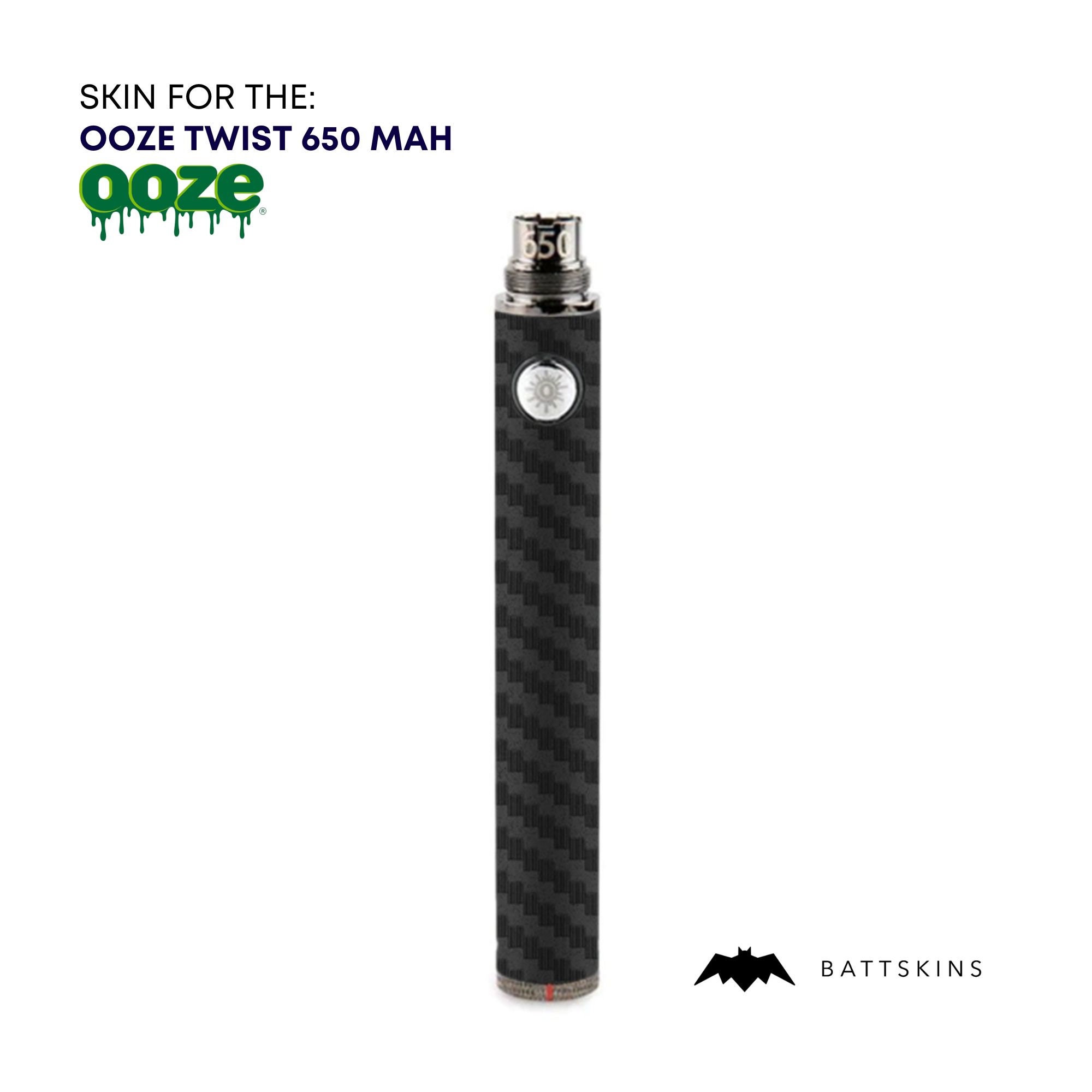 thc juice vape OOZE Twist 510 Thread 650 Mah Skin | Carbon Fiber 3D Skin *SKIN ONLY* | No  Device Included - Wrap Only (2 Pack)