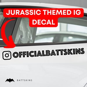 ジュラシック テーマの Instagram デカール | 車と窓用の IG デカール | 42 色のオプション