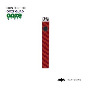 OOZE QUAD Flex Temp Battery 3D Red Carbon Fiber Skin *Skin Only* (2 Pack)