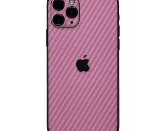Pink Carbon Fiber Premium Vinyl Skins for your iPhone - Skin Wraps for Edge-to-Edge Protection – Made in USA (Pink Carbon Fiber)